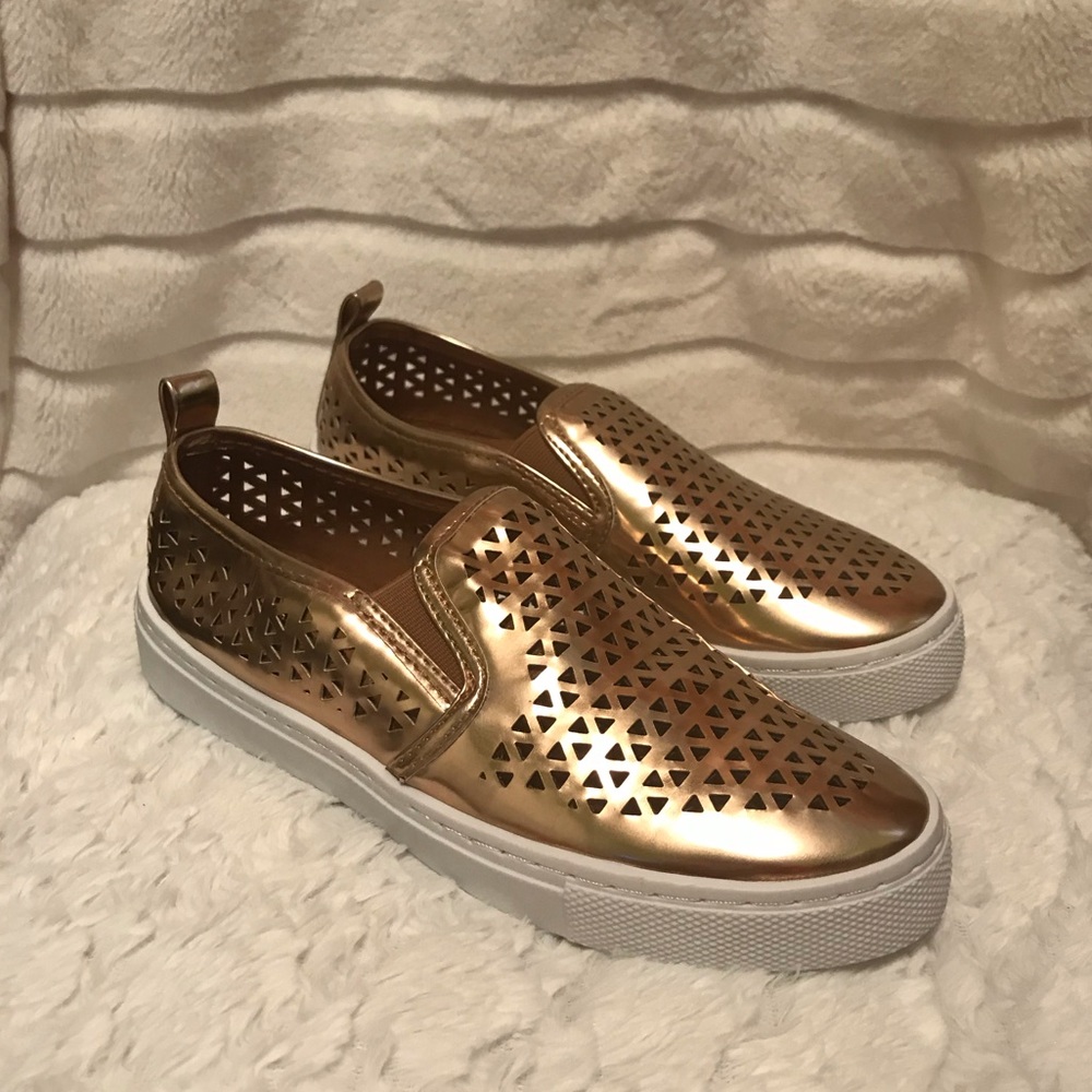 Gold Slip On Shoes